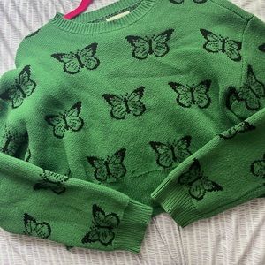 Forest green, thick, butterfly structure